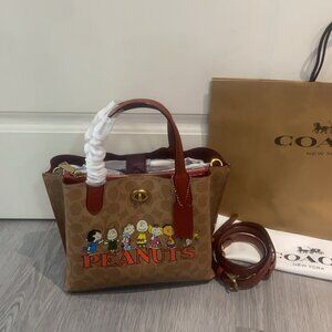 COACH X PEANUTS PRINT WILLOW TOTE 24